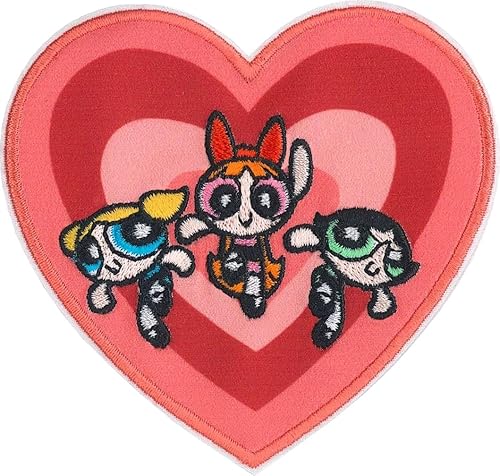 C&D Visionary Parche de corazón para niñas superpoderosas, rosa, negro