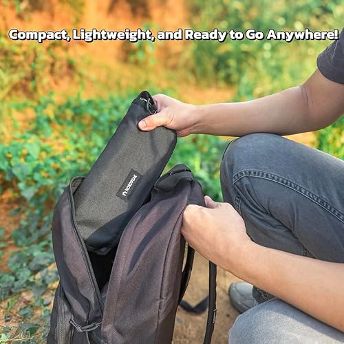 Miniatura 7 de Taburete de camping ligero de 1.5 libras y compacto de 12 pulgadas - 350 libras de capacidad. Taburete plegable portátil de 3 segundos con correa