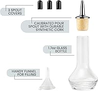 Vista 3 de A Bar Above Botella de amargo, diseño clásico, botellas de vidrio pequeñas, para añadir amargos para cócteles, con boquilla de acero inoxidable