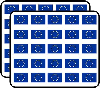EU Flag Scrapbooking Stickers 50 Pack
