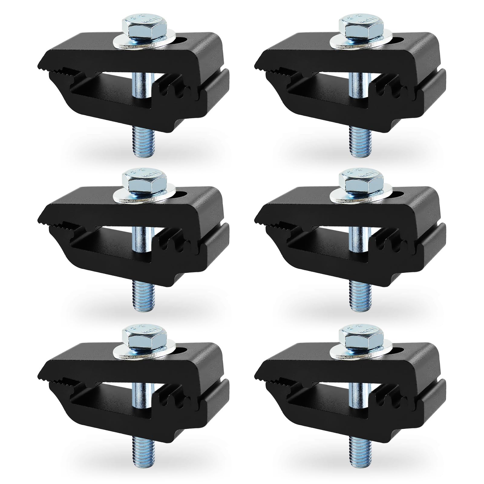 QYMOPAY Aluminum Mounting Clamps Tonneau Cover clamps Truck Topper Clamps for Camper Shell，Truck Cover, Cap Clamps -6PCS Black
