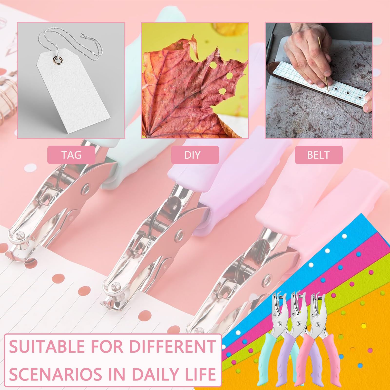 3PCS hole punch, single hole punch, hole puncher a4, hole puncher - Image 4