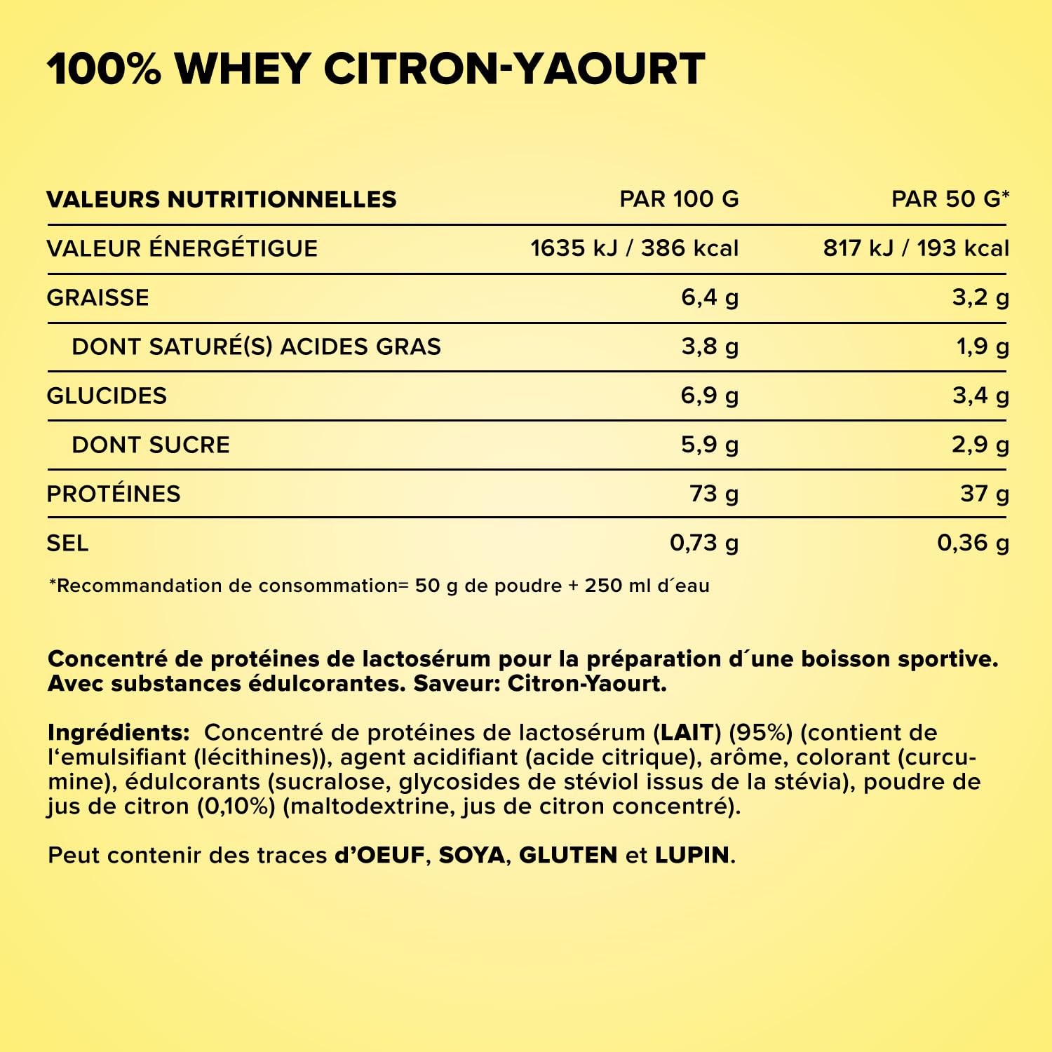 IronMaxx 100% Whey Protein Poudre - Citron Yaourt Boîte de 2,35 kg | poudre de protéine de lactosérum réduite en sucre et soluble dans l'eau | de nombreuses saveurs différentes