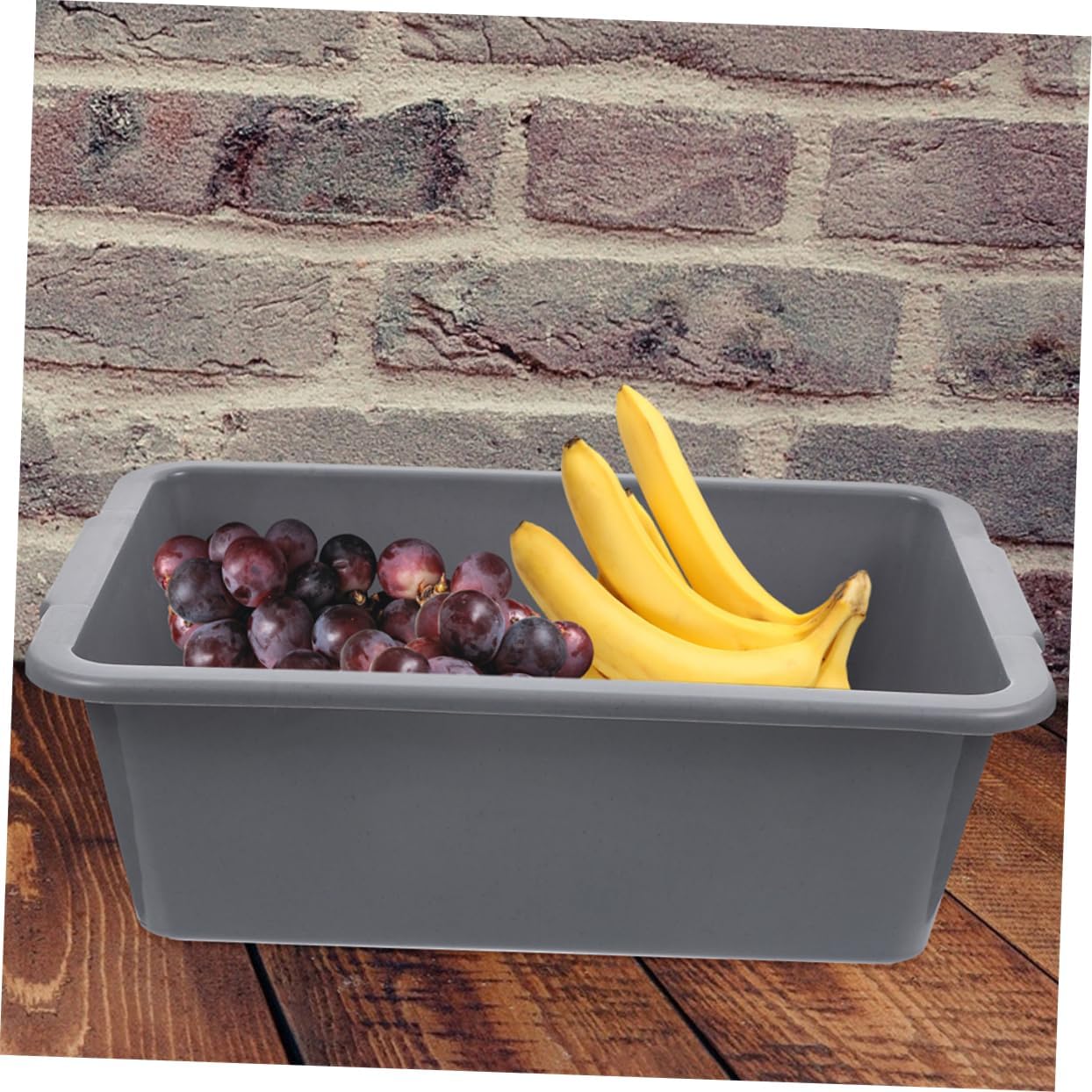 Cabilock 2pcs Rectangular Plastic Bus Tub Multi-Purpose Utility Storage Bin for Dish Washing with Handles for Restaurants and Home Use