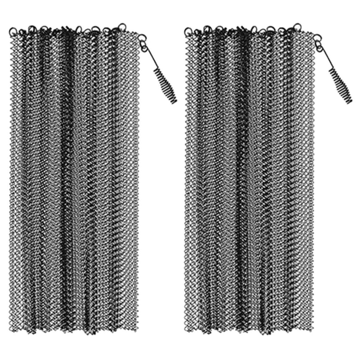 BESPORTBLE 2 Pezzi Tende Rete per Caminetti in Ferro con Maniglie e Anelli | Schermi in Rete, Design Semplice ed Elegante, Resistenza alle Alte Temperature
