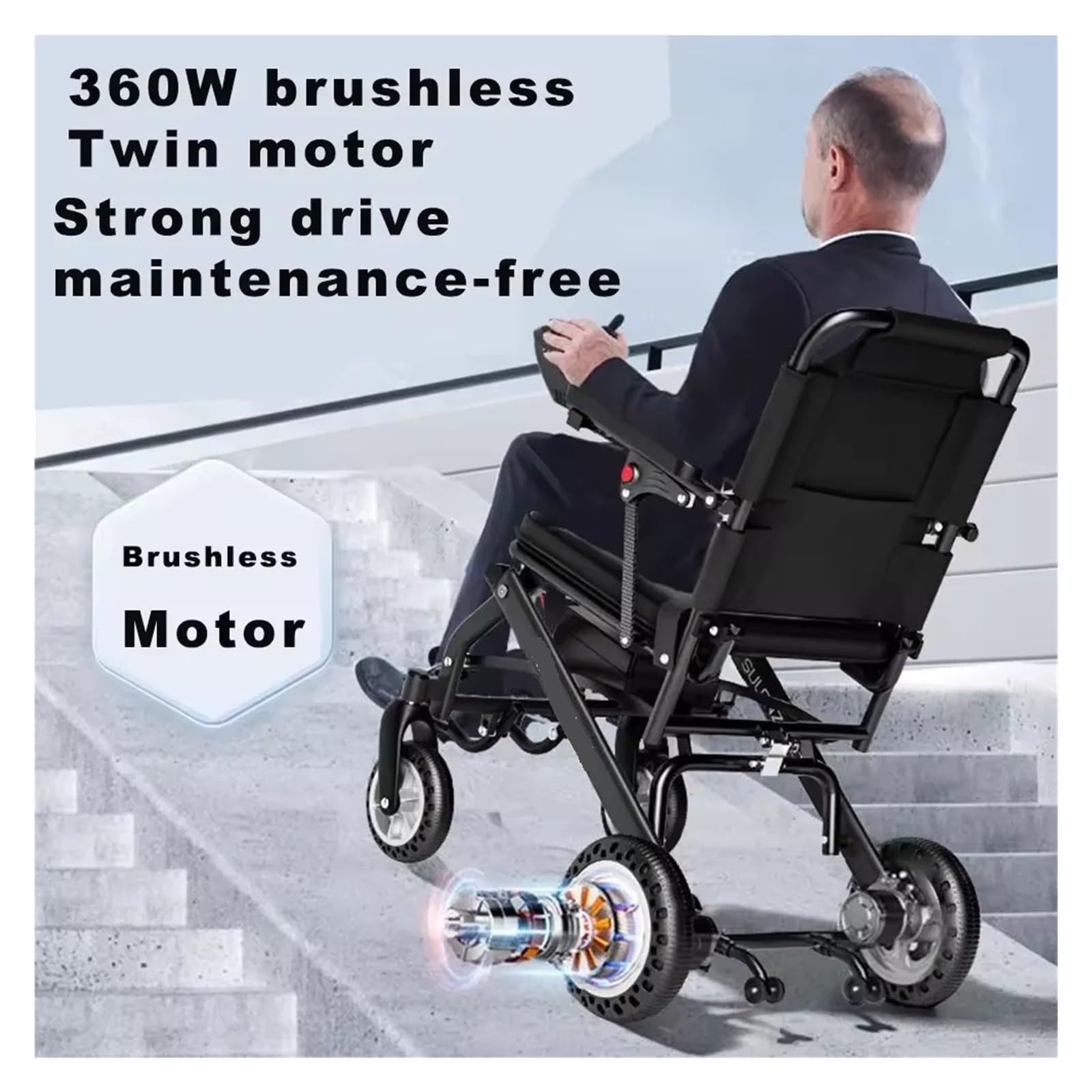 Silla De Ruedas Eléctrica 9,8 Kg, Portátil Ultraligera, Se Puede Plegar En El Avión, Scooter Inteligente Automático DireccióN Suave Y Precisa