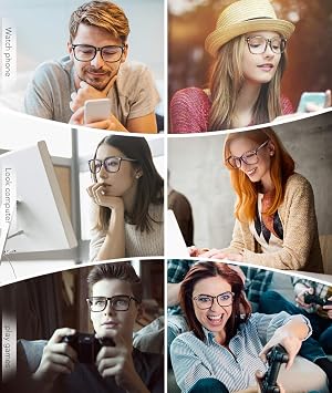 MEETSUN Blue Light Blocking Glasses Women Men, Anti Eye Strain Headache (Sleep Better),Computer Glasses UV400 Transparent Lens (Leopard tortoise-Transparent Clear Lens, 53)