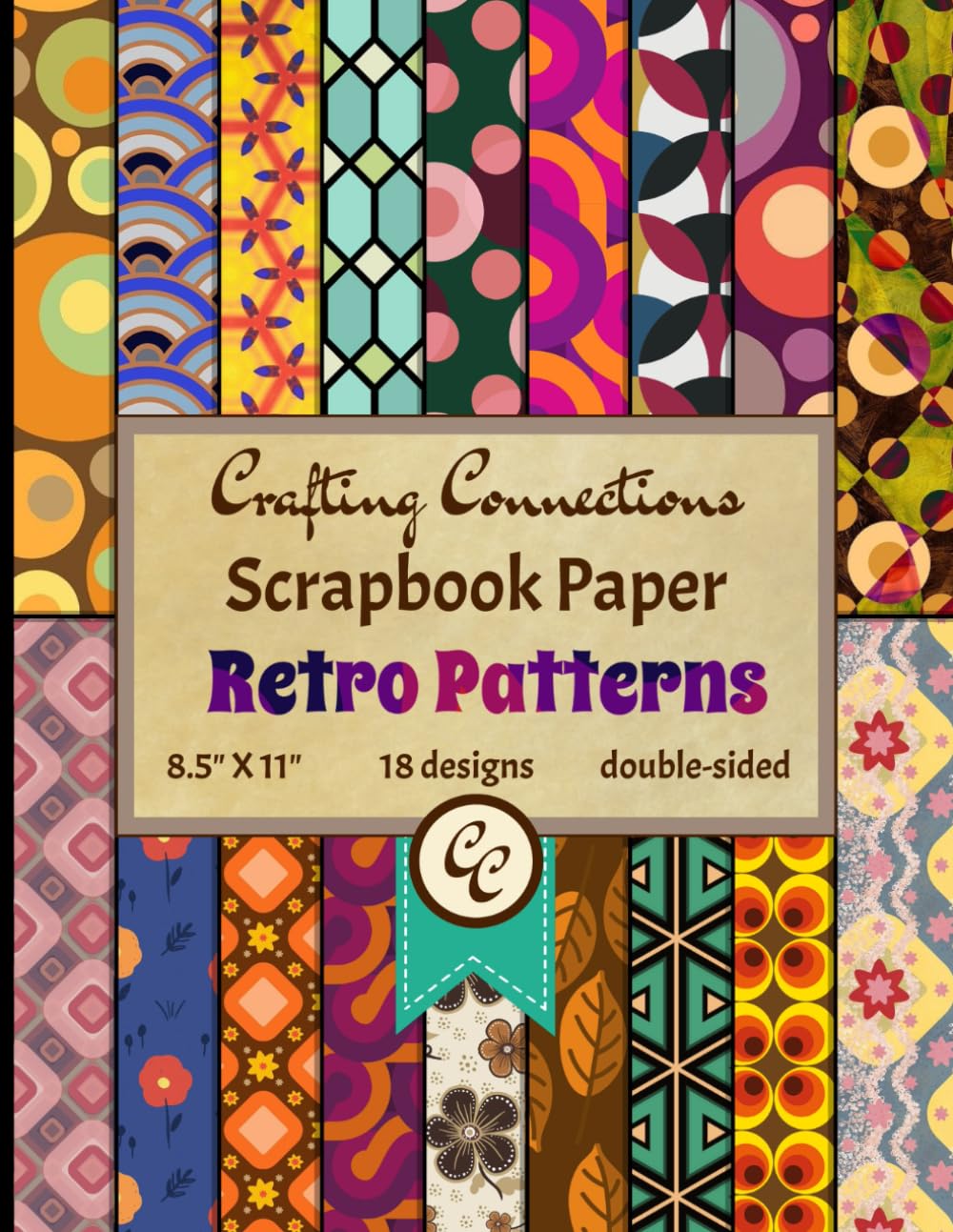 Retro Scrapbook Paper 8.5 X 11 Double Sided: Retro Pattern Collection - Groovy Decorative Craft Paper for DIY Crafts