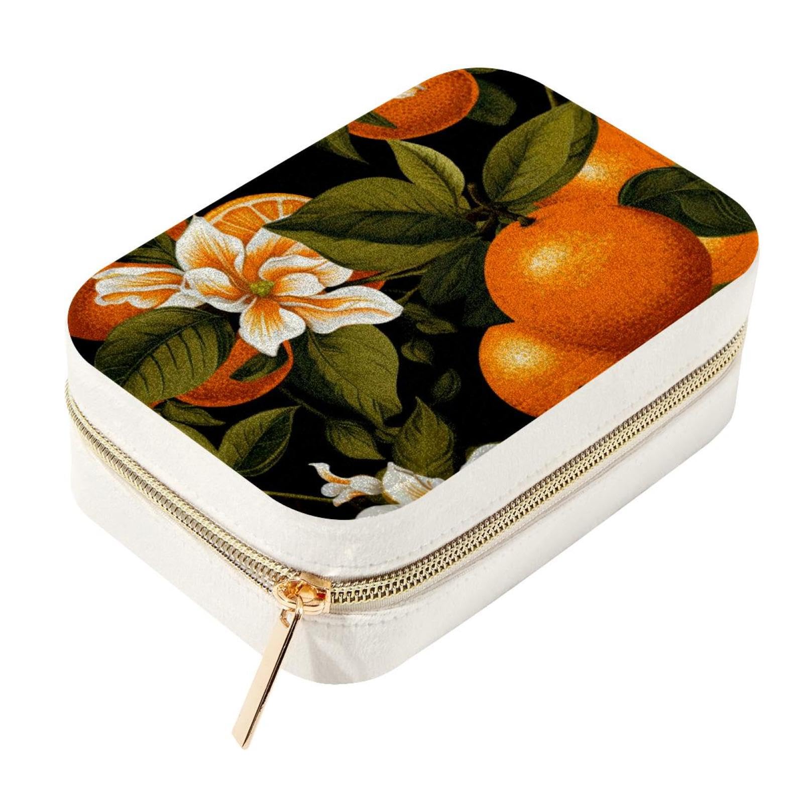 Boîte à bijoux motif orange : idée cadeau idéale pour femme nomade