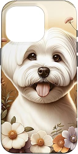 Vista 20 de Maltese Dog Summer Wildflowers Artwork Case for iPhone 17