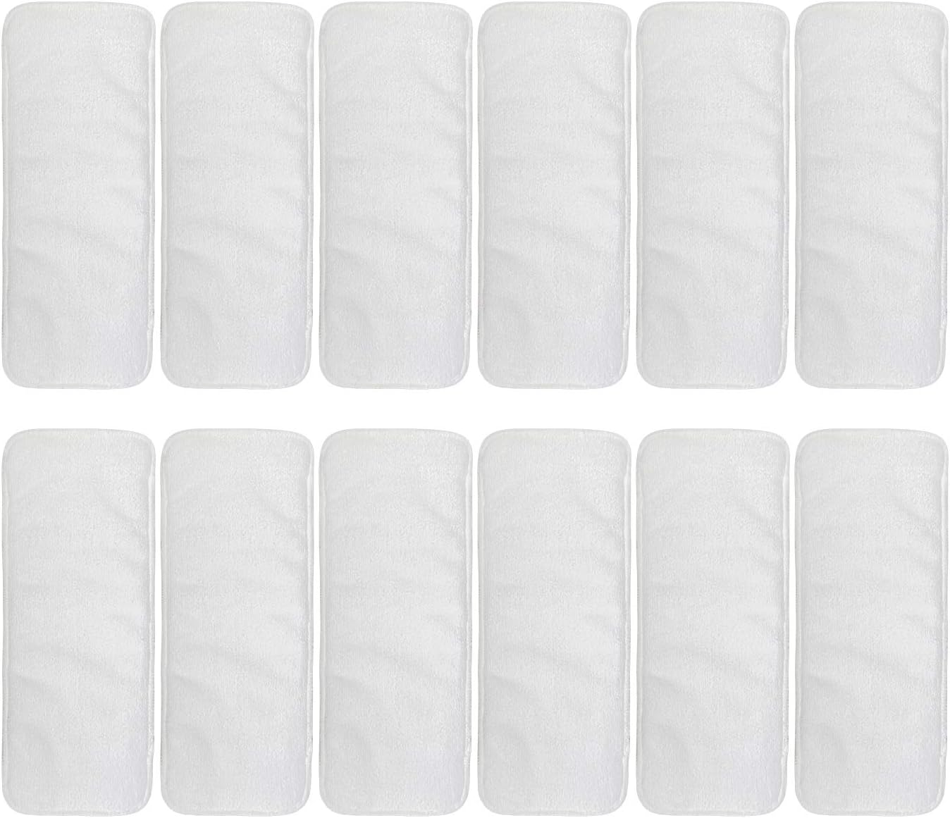 ALVABABY 12pcs Microfiber Inserts,Soft Cloth Diaper Liner,3-Layer Absorbent Inserts,Reusable for Baby Cloth Diapers 12T