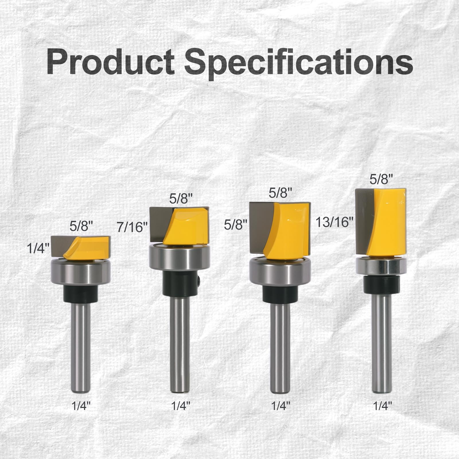 Flush Trim Router Bits - 4 Pack -2