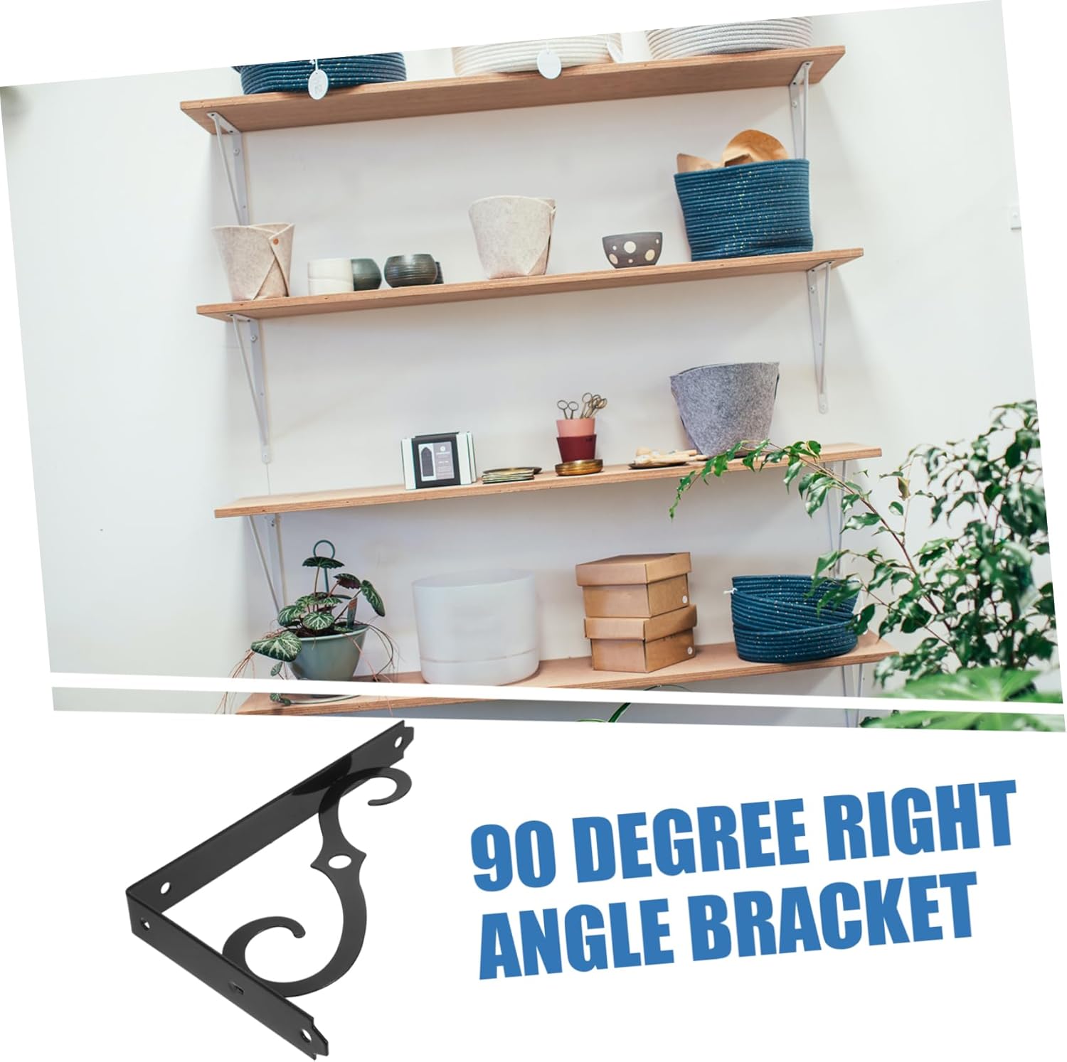 4pcs Shape Shelf Brackets Decorative Wall Mounted Supports for Heavy Duty Shelving Kitchen Bathroom and More Design for Stability