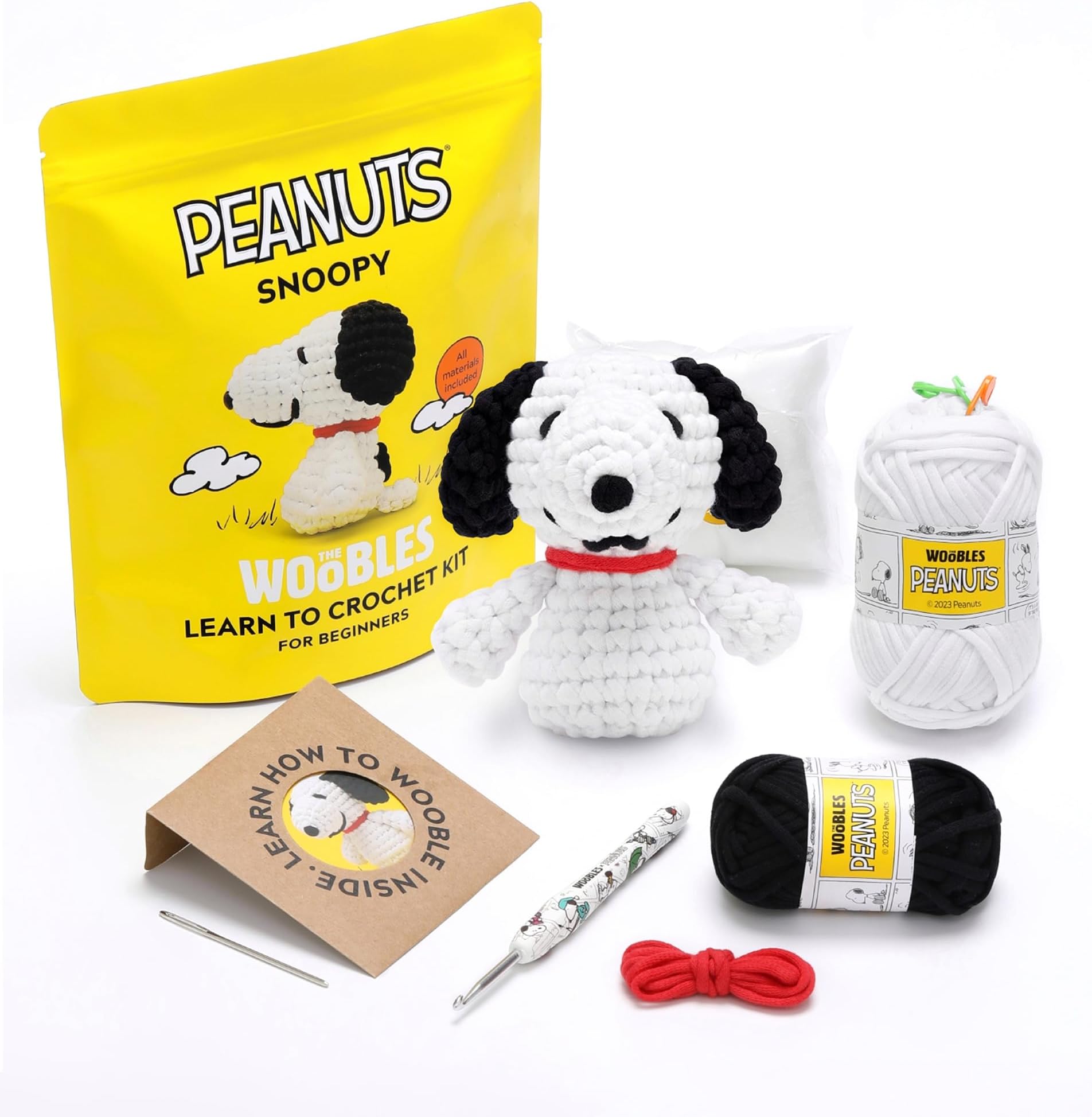 Beginners Crochet Kit with Easy Peasy Yarn as seen on Shark Tank - with Step-by-Step Video Tutorials - Snoopy