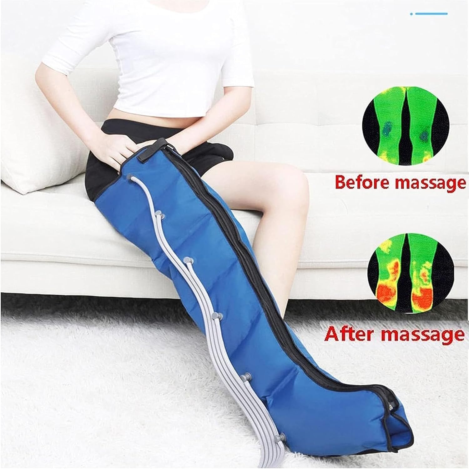 Massaggiatore Per Drenaggio Linfatico Completo Del Corpo E Sollievo Dal Dolore, Stivali A Compressione Per Gambe, Per Vita, gambe, Linfedema, Gonfiore (2 Gambe)