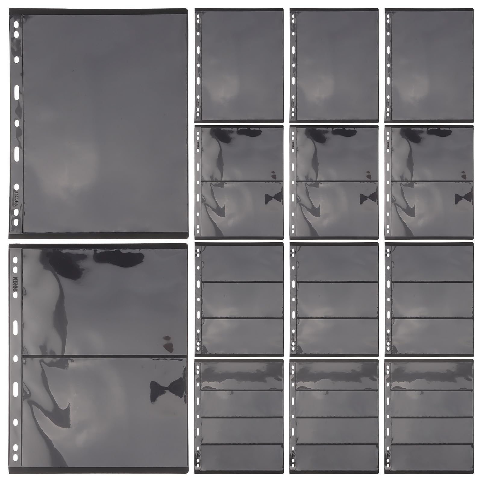 Pages de collection de timbres en plastique noir de qualité supérieure pour album de cartes