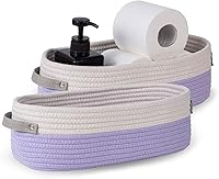 Vista 17 de Cesta pequeña tejida de cuerda de algodón para papel higiénico, cestas para organizar, cesta decorativa para decoración boho, pequeña cesta de Blanco