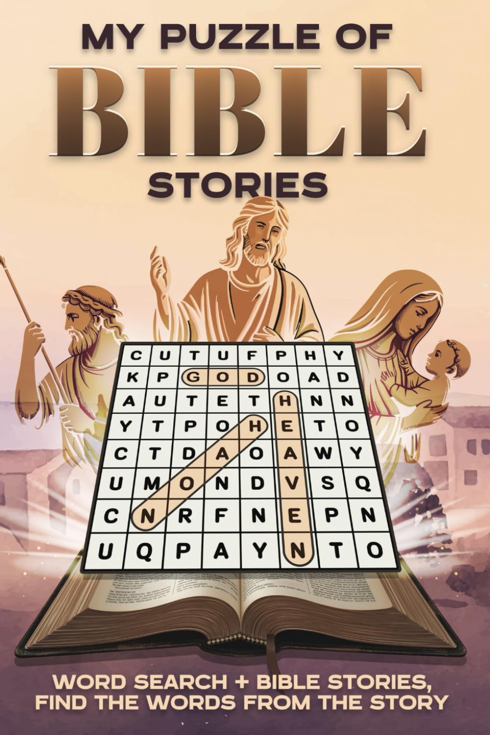Bible Word Search: Find the Words from the Stories | My Puzzle of Bible Stories is Easy to Read and Features Word Search Puzzles + Sunday School Bible Stories