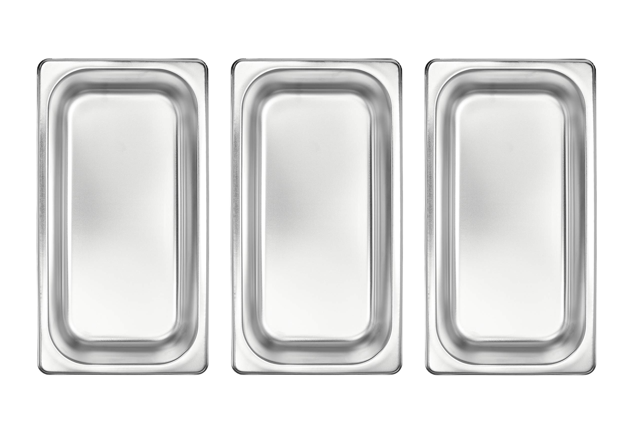 3 PAGEN® Panier-Set 3-teilig silberfarben, Panierschalen Set mit 3 Stück, Schalen zum Panieren 27 x 16 x 3,5 cm, Panierstraße Schnitzel, für Fleisch, Fisch und Gemüse, stapelbar, BPA frei - Kunststoff
