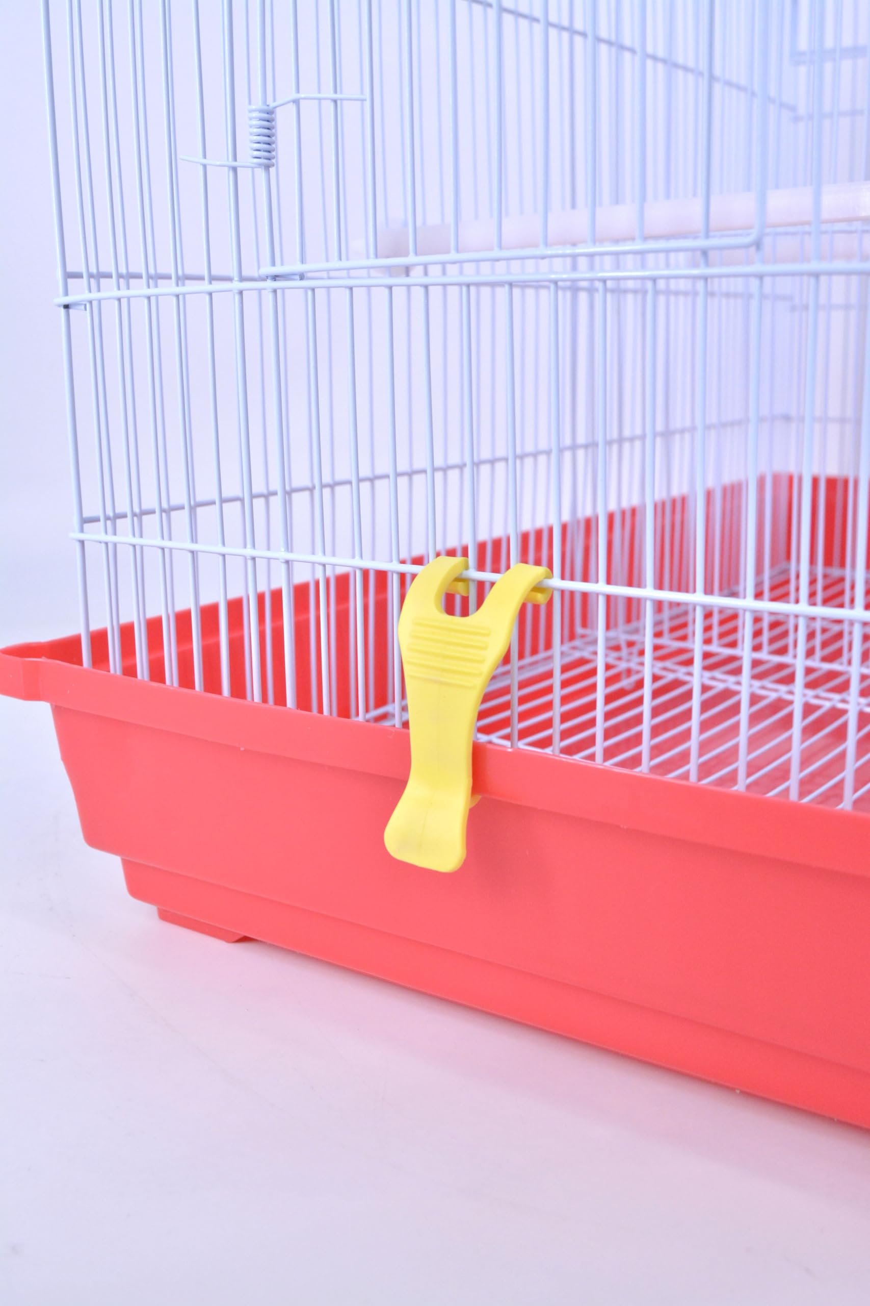 Pet's Solution - Gabbia Cova per Uccelli come Canarini, Ideale per Allevamento, con Beverini, Altalene, Divisorio, Posatoi e Mangiatoie - Rosso 58X35X36,5h cm