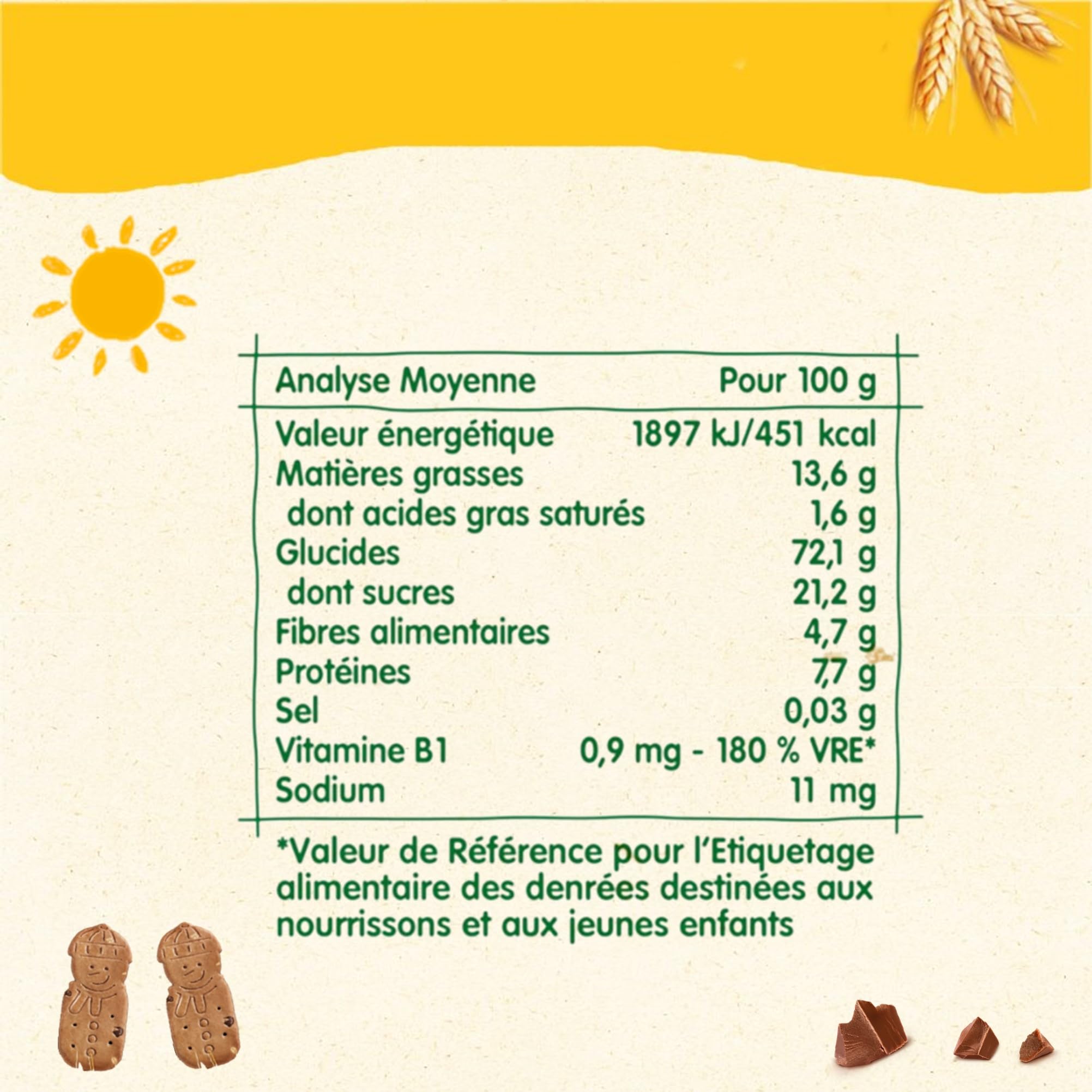 Blédina Matin à Dévorer Biscuits Multicéréales Saveur Choco Noisette lot de 10