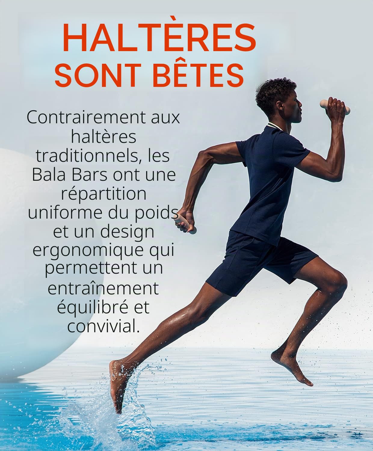 Bala Barres – Lot de 2 (1,4 kg chacune) | Ensemble d'haltères | Yoga, danse, barre, pilates, cardio, aérobic, marche