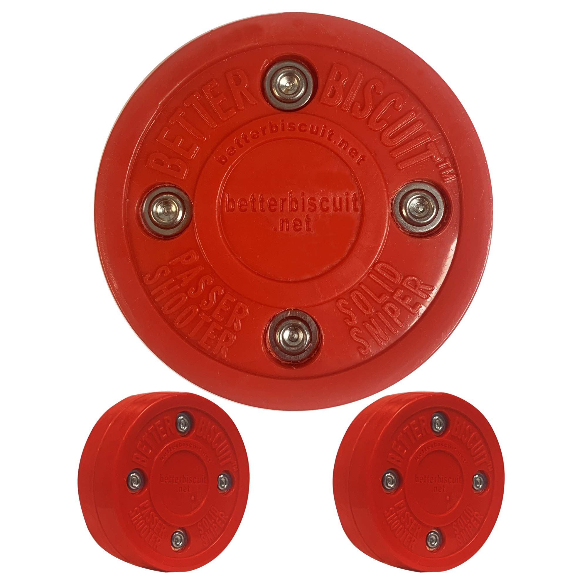 Better Biscuit The Solid Off-ice Hockey Puck - 2 Pack, red