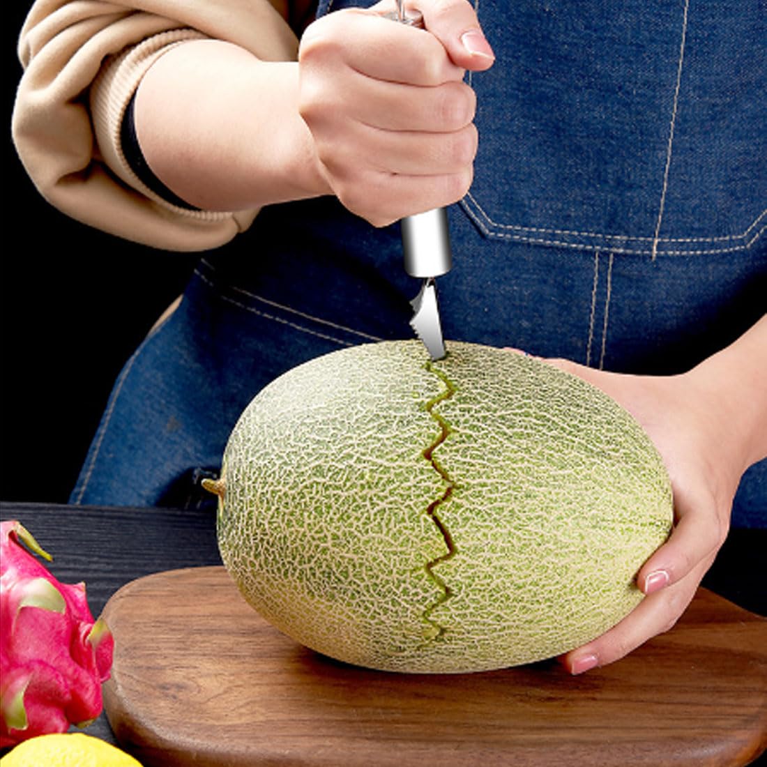 Cuillère à Boules De Melon 2 Pièces Inox - Pour Fruits, Glaces Et Décoration Culinaire | Ustensile Multifonction