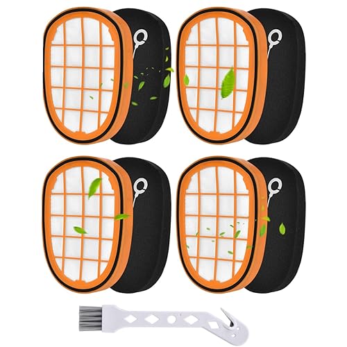Rebirthcare Lot de 4 filtres pour aspirateur sans fil Philips