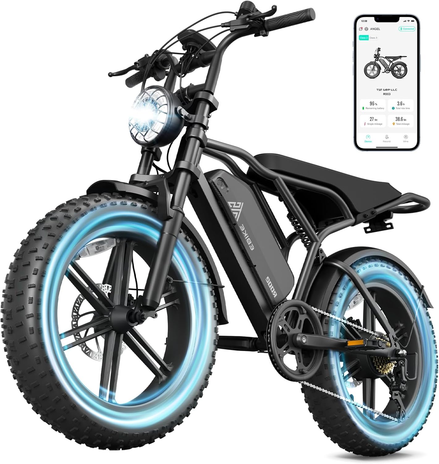 TST Electric Bike for Adults, 1500W Peak Motor Ebike with 48V 15/25/30Ah Built-in Battery, 60/120 Miles Range 28 MPH Upgraded Electric Bike, 20" All-Terrain Fat Tire E Bike