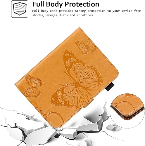 Miniatura 3 de Funda tipo cartera para Kindle Paperwhite, Techcircle Pretty Butterflies en relieve, cubierta plegable magnética con ranuras para tarjetas, para