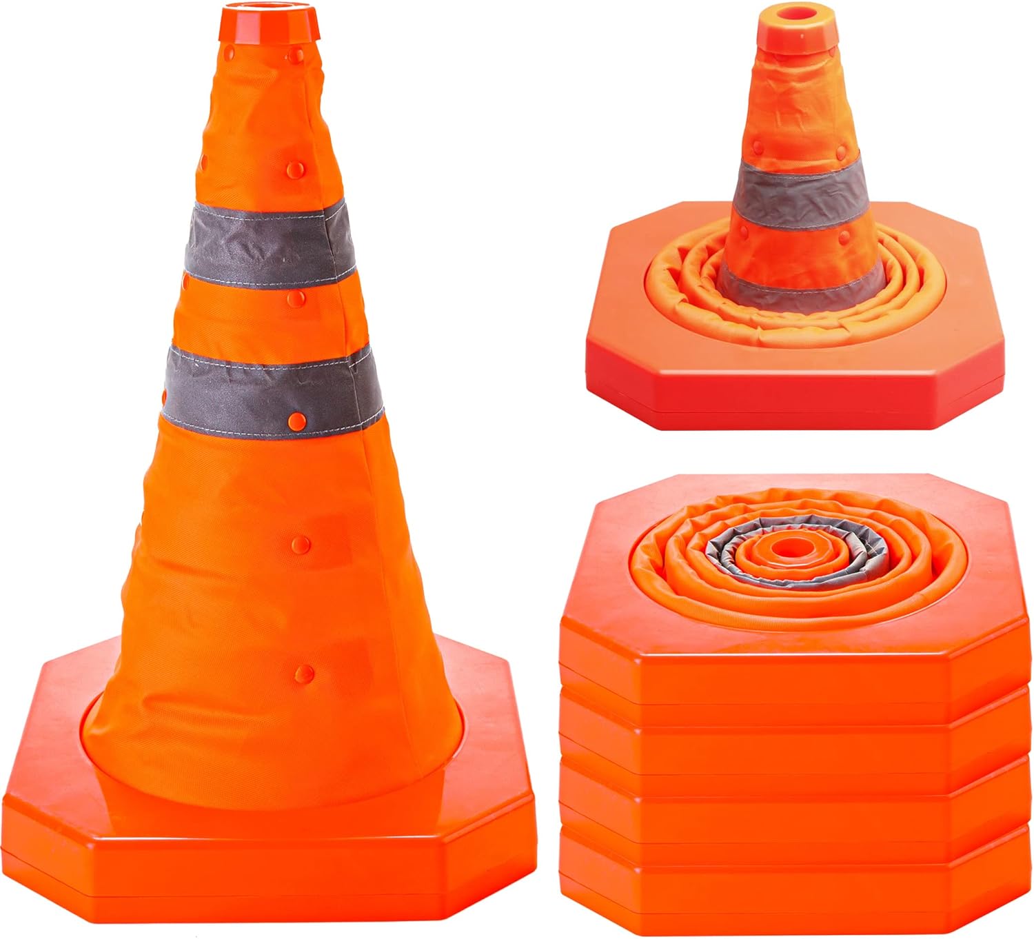 CARTMAN 4 Pack 18 Inch Collapsible Traffic Cones, Safety Road Parking