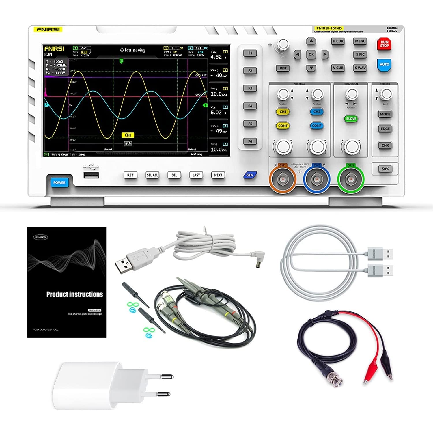 bibox labs Fnirsi 2 Channels 100Mhz Digital Oscilloscope 2 In 1 With Dds Signal Generator (1014D) 1Gsa/S Sampling Rate, Built-In 1Gb Storage Space (B0B6444L8Z) Amazon Price History, Amazon Price Tracker