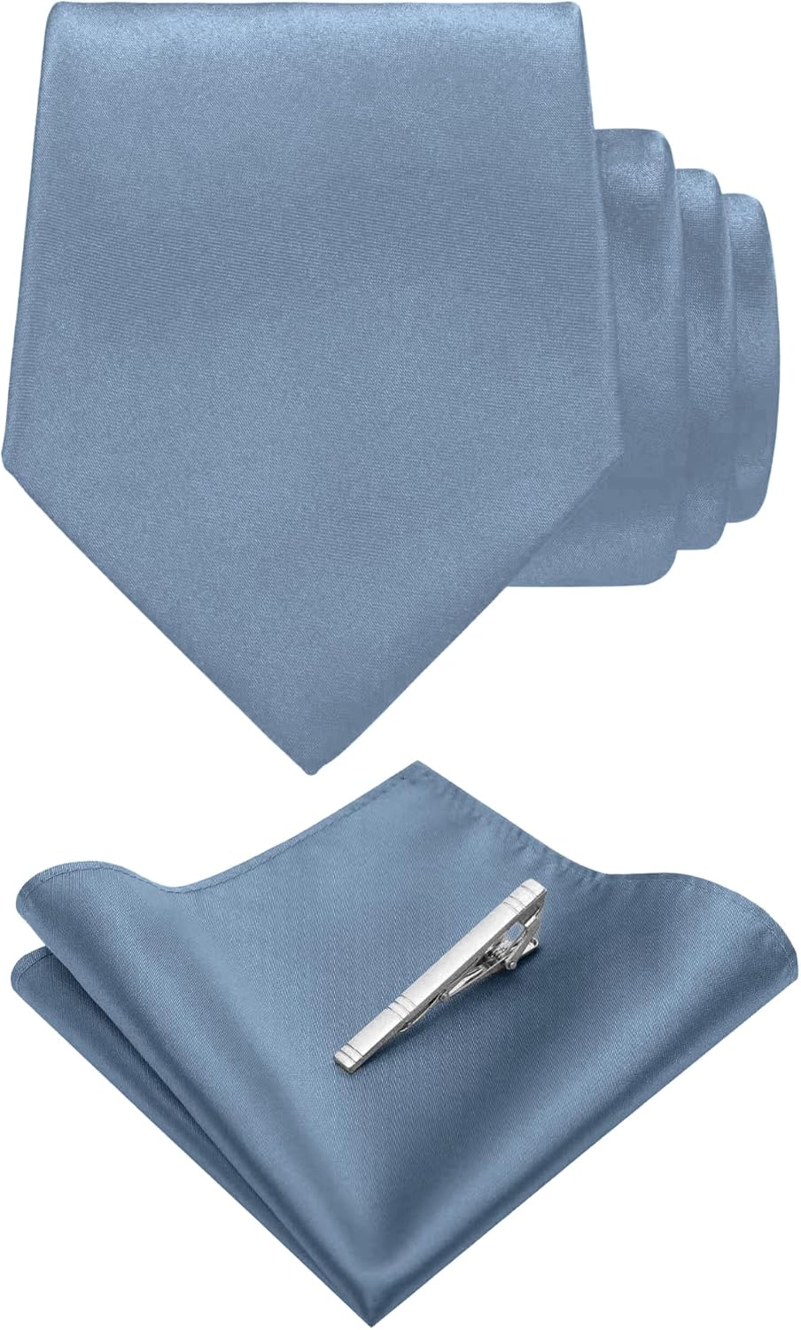 Set de Corbata y Pañuelo con Clip para Hombre