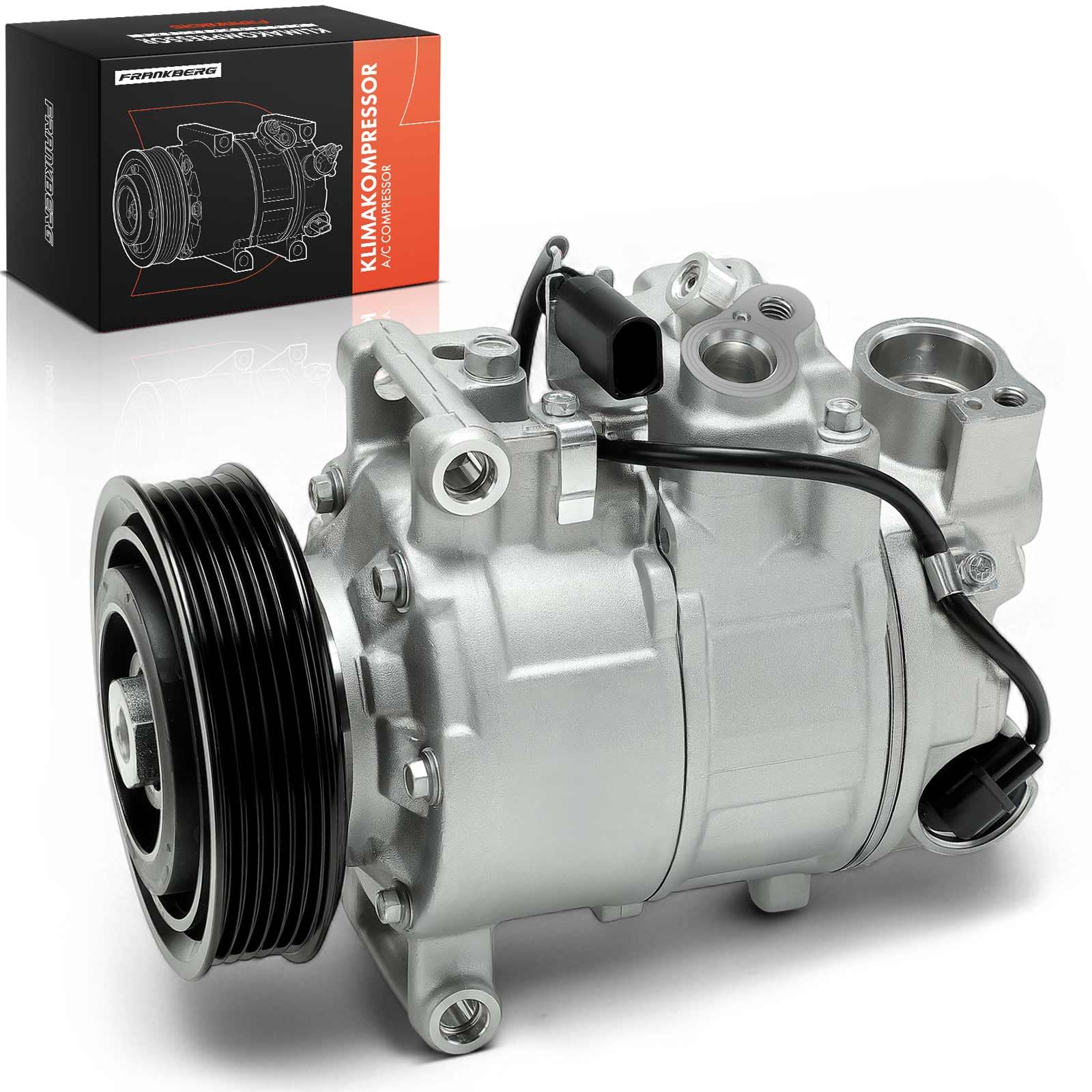 Frankberg Compresor de aire acondicionado con embrague, diésel 7L6820803J | Compatible con: C.a.y.e.n.n.e 9PA, T.o.u.a.r.e.g 7P5 7P6, Q7 4LB, T.o.u.a.r.e.g 7L6 7L7 7LA