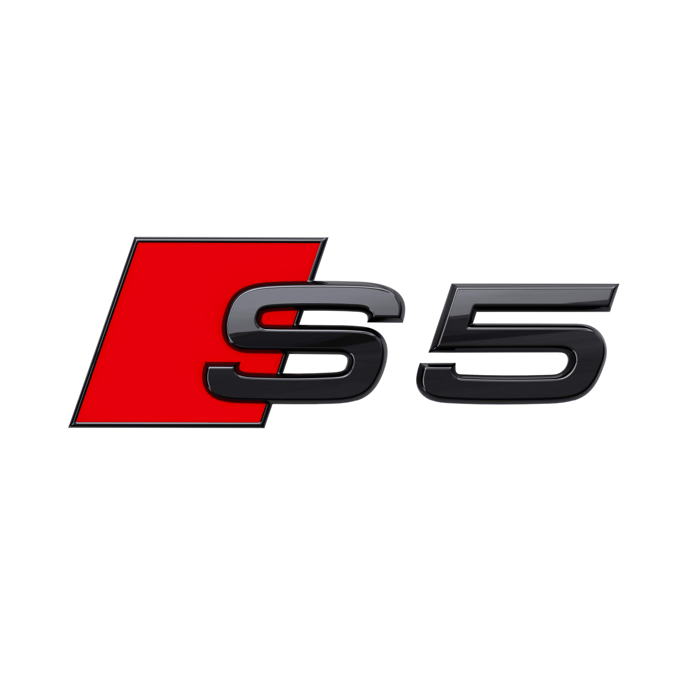 Audi 8W6071804 - Scritta S5 Tuning Exclusive Black Edition, colore: Nero/Rosso