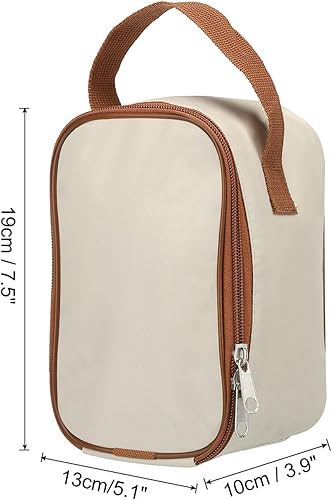 Miniatura 8 de PATIKIL Bolsas de almuerzo aisladas de 5 x 4 x 6 pulgadas, bolsas Bento reutilizables térmicas, bolsas portátiles para alimentos para hombres y