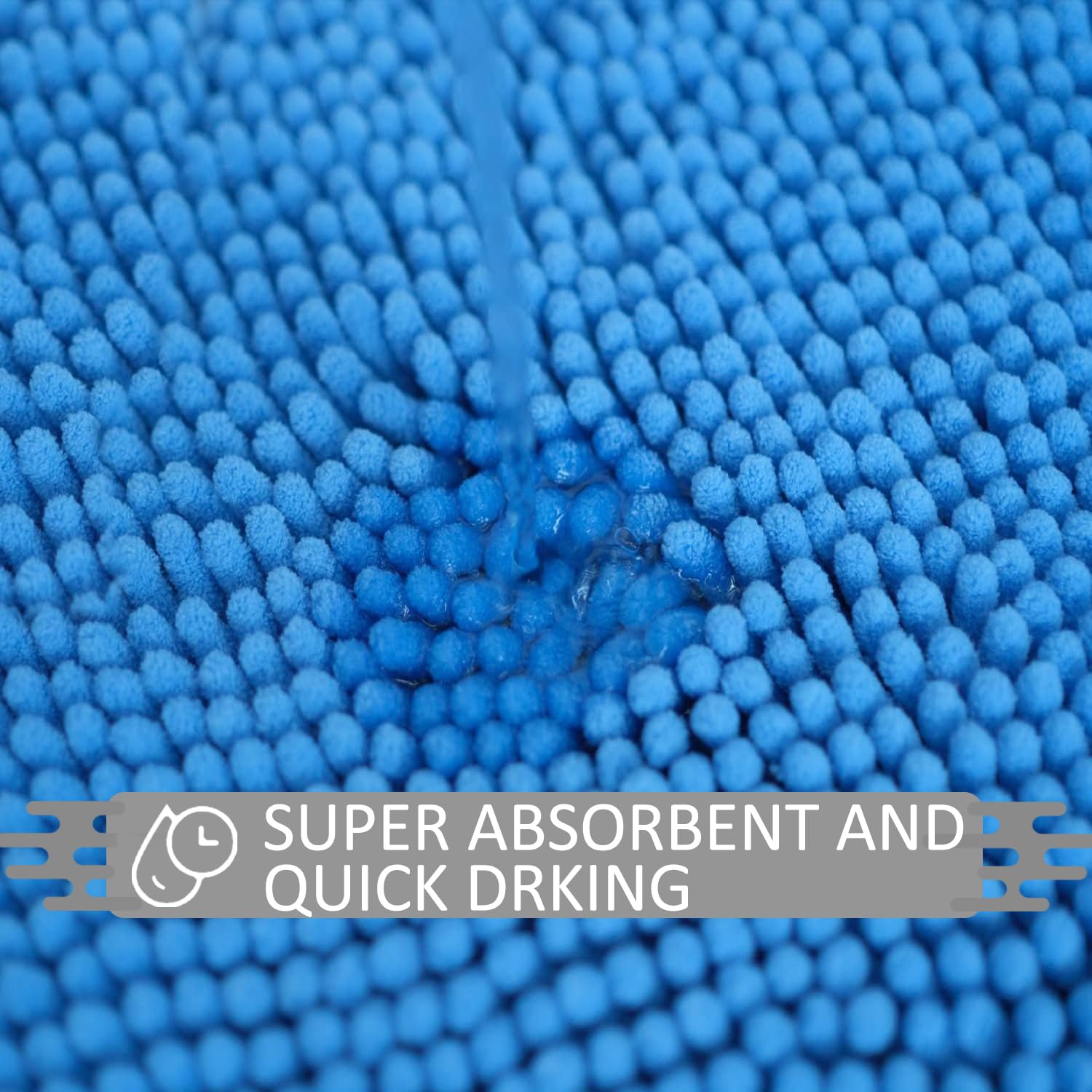 Lot de 3 tapis de salle de bain en chenille, très épais et absorbants, antidérapants, lavables en machine, séchage rapide, doux et confortable, utilisés sous la douche, baignoire et évier,