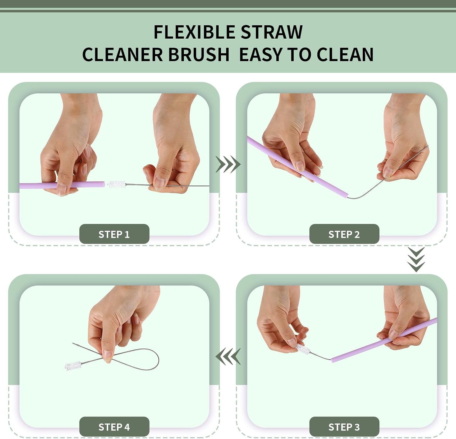 HAHE Silicone Reusable Straws with Case, Dishwasher Safe Travel Straw
