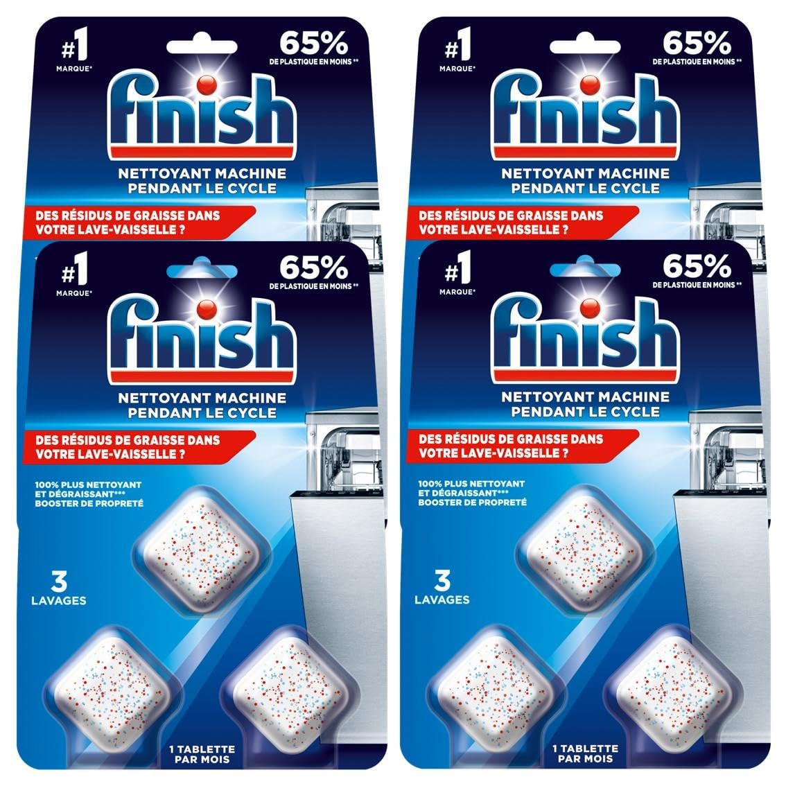 Finish Finish Detergente lavatrice durante il ciclo – Set di 4