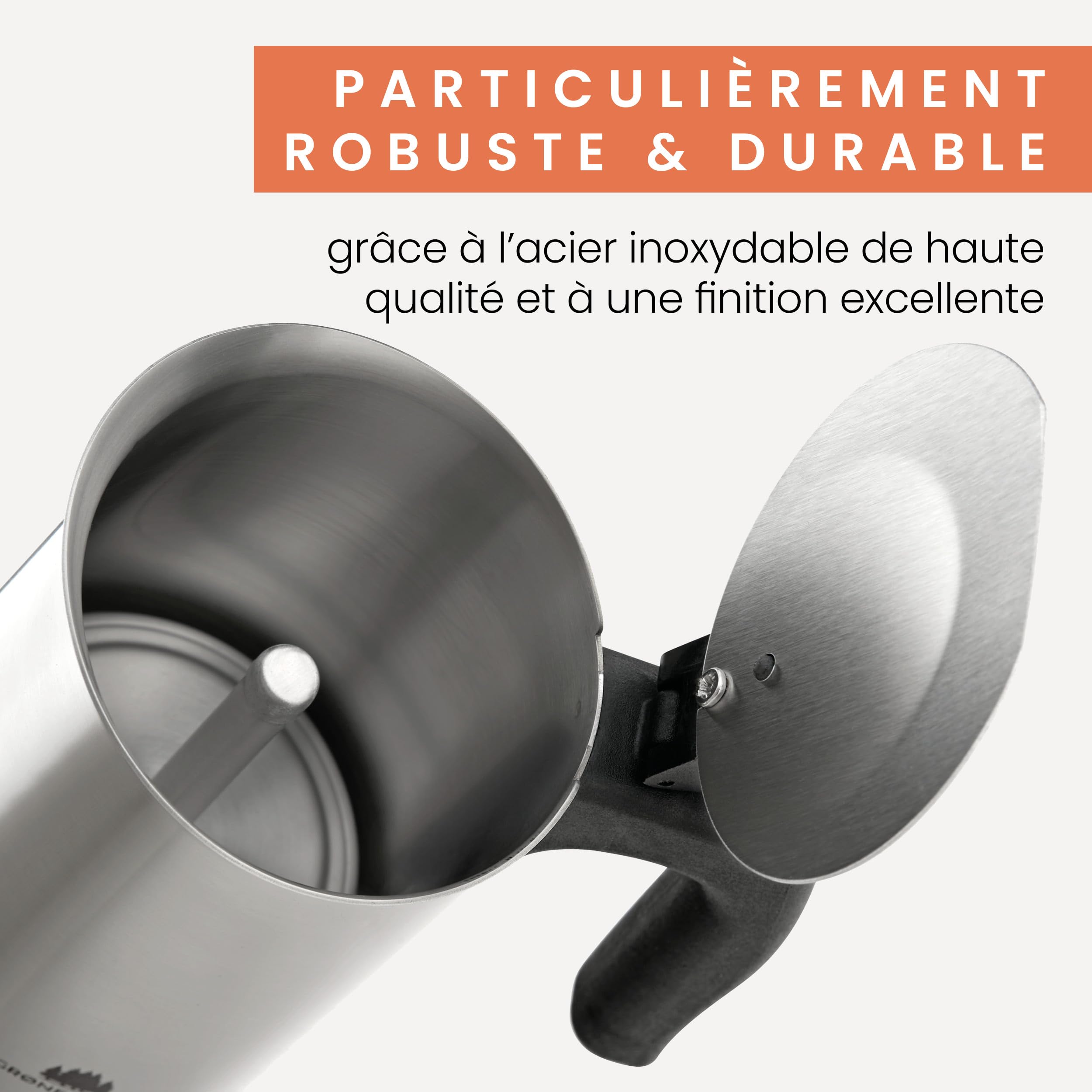 Groenenberg Cafetiere italienne 200ml | Cafetière italienne induction en acier inox avec filtre réducteur I Moka pour jusqu'à 4 tasses d'espresso
