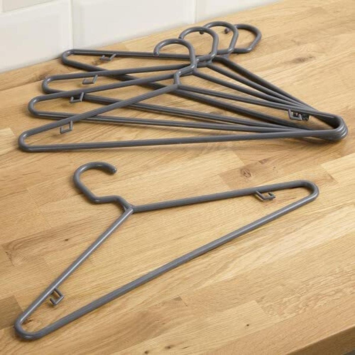 Morrisons Silver Plastic Hangers 5 Pack Amazon.co.uk Home & Kitchen