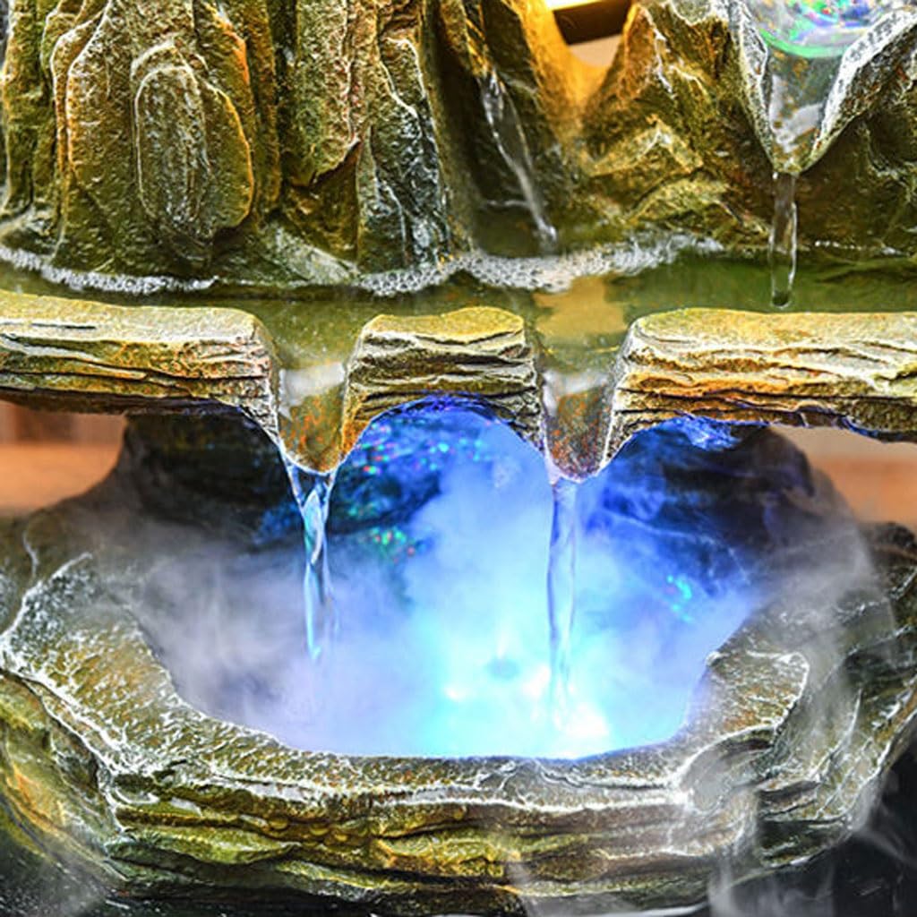 Fuente Decorativa de jardín, Fuente de Agua con Cascada, de cerámica, Feng Shui Zen, decoración para salón, Dormitorio, Oficina