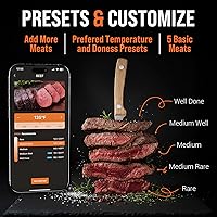 Vista 7 de Upgraded Smart Bluetooth Wireless Meat Thermometer with Ultra-Thin Probe, 6 Sensors Accuracy Digital Food Thermometer 0.5S Instant Read, IP67