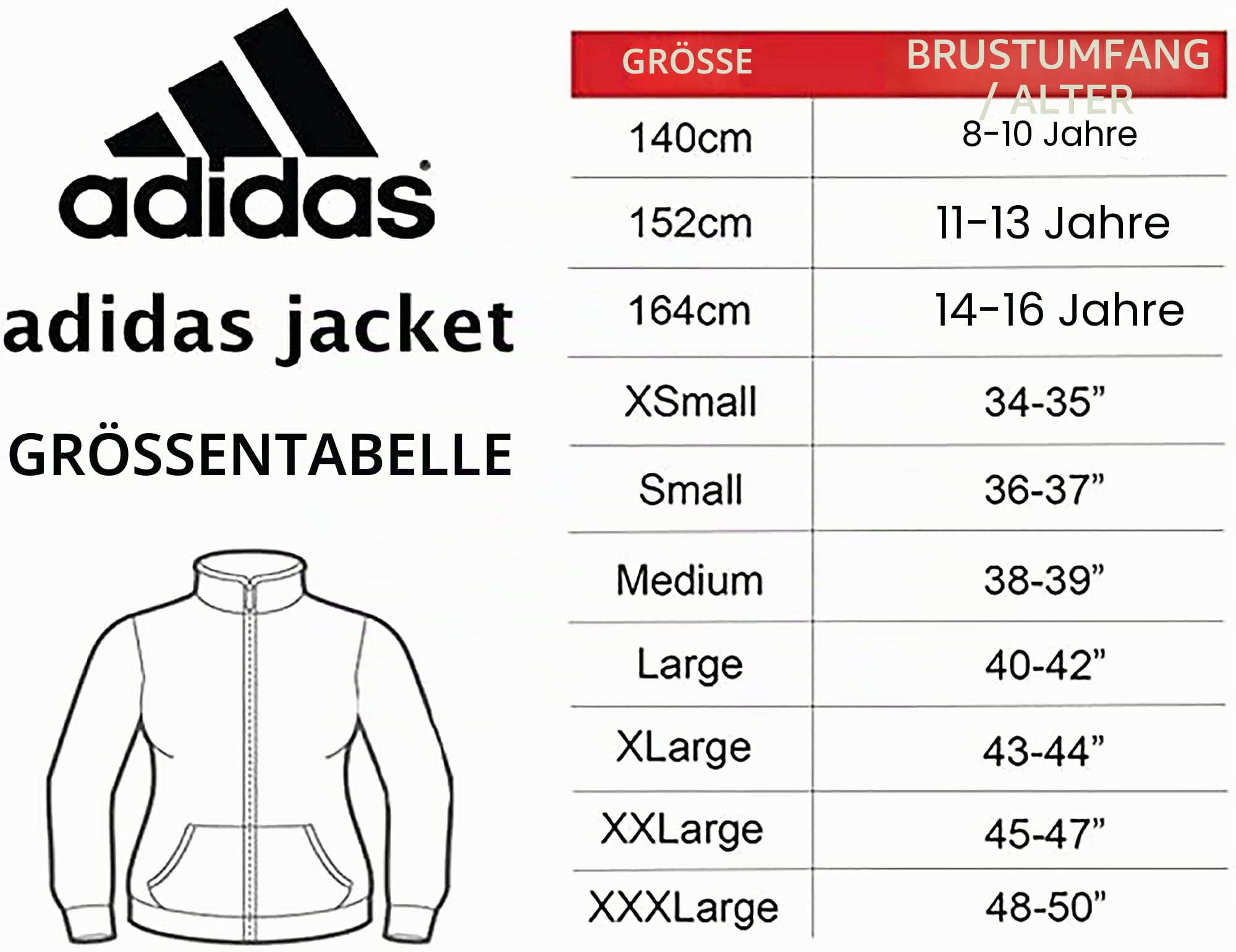 adidas Unisex Trainingsjacke schwarz Medium weiß