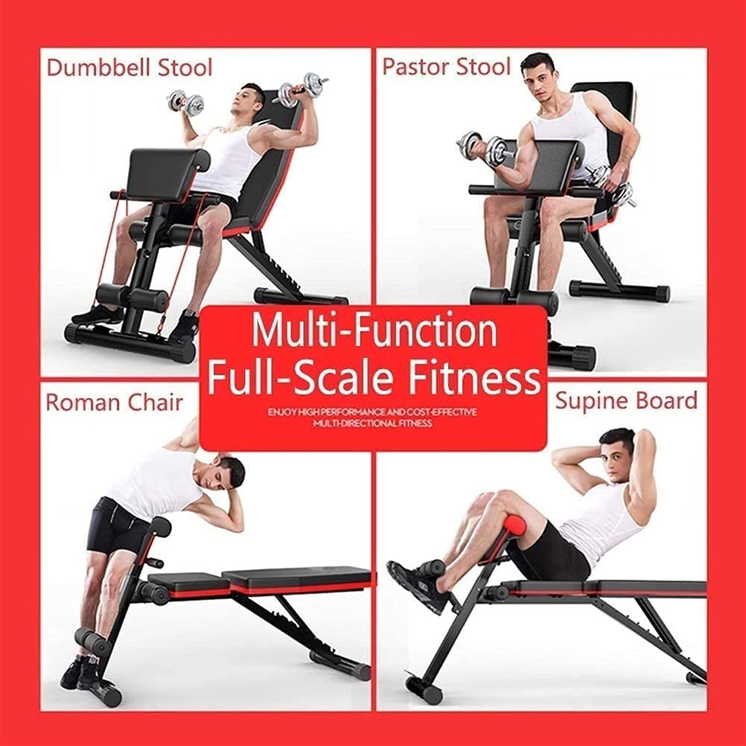 Banco di Allenamento, banco di addestramento Pieghevole da banco di Pesi Regolabile for Palestra Domestica - Formazione Completa del Corpo