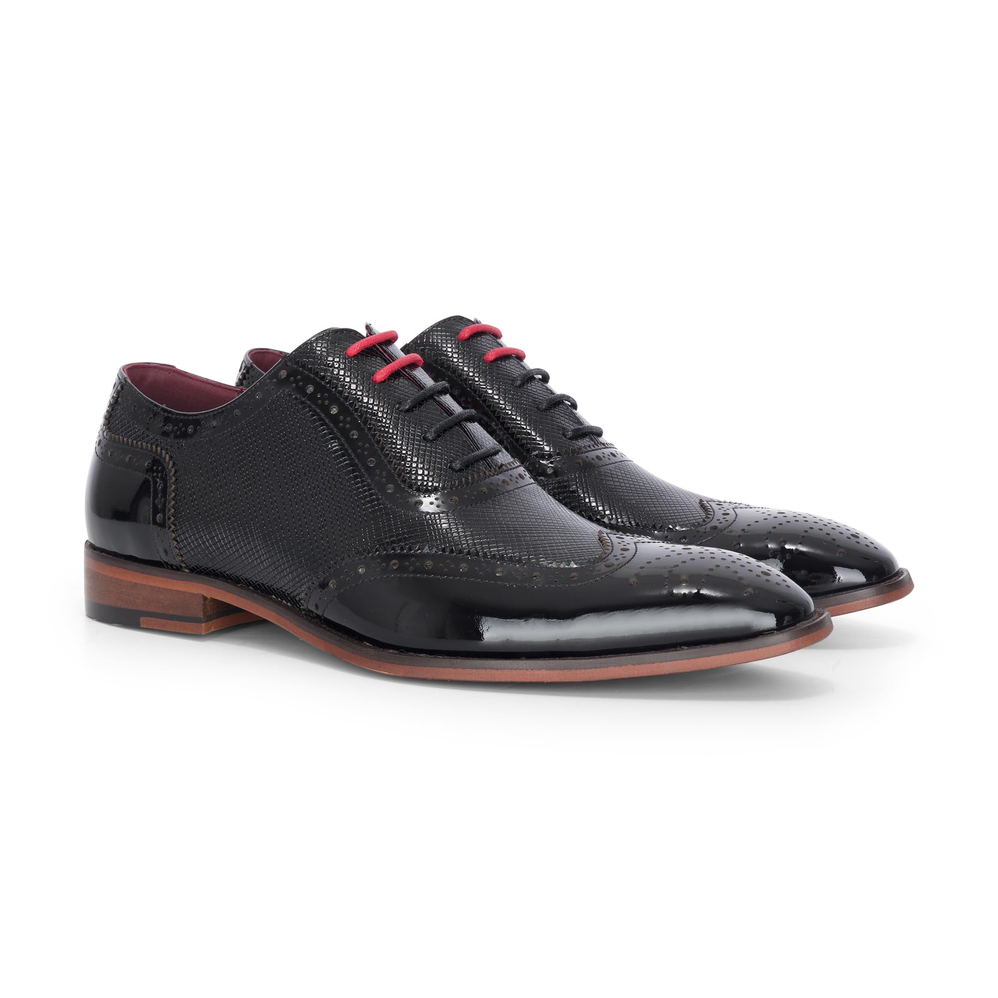 Scarpe Brogue da Uomo in Vernice Nera - Flynn