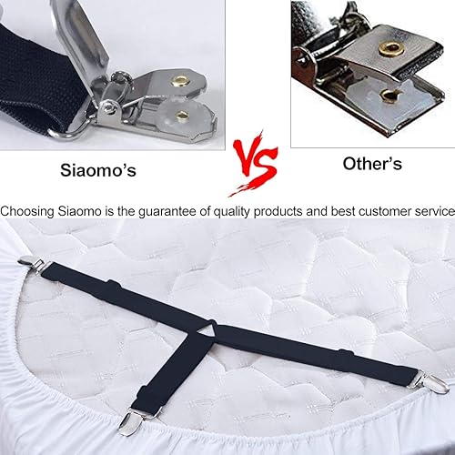 Miniatura 5 de Siaomo - Correas de soporte de sábanas para sujeción cruzada o recta, 4 unidades