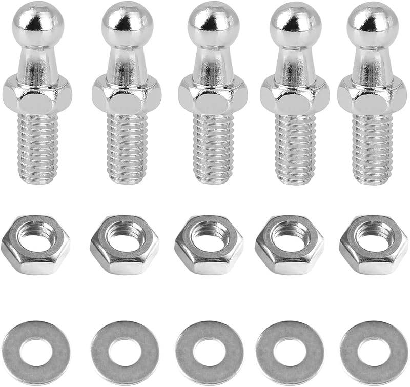 Prisioneiros Esféricos de 10 mm Liramera para Amortecedores a Gás com Ferragens – Pacote com 5