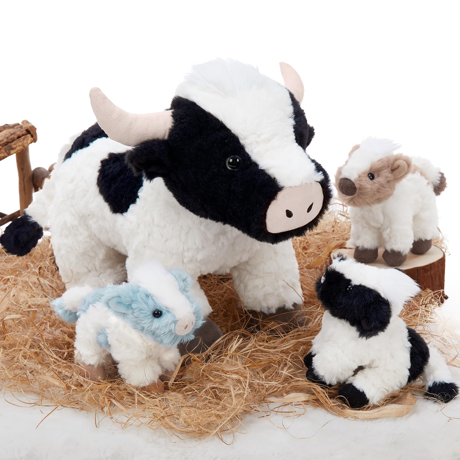 MaoGoLan Big Milk Cow Soft Toy with 3 Babies Inside, 52cm Cuddly Fluffy Mommy Stuffed Animal Plush, Kawaii Cow Plush for Kids Girls Boys, Birthday Christmas Party Decorations โ image 1